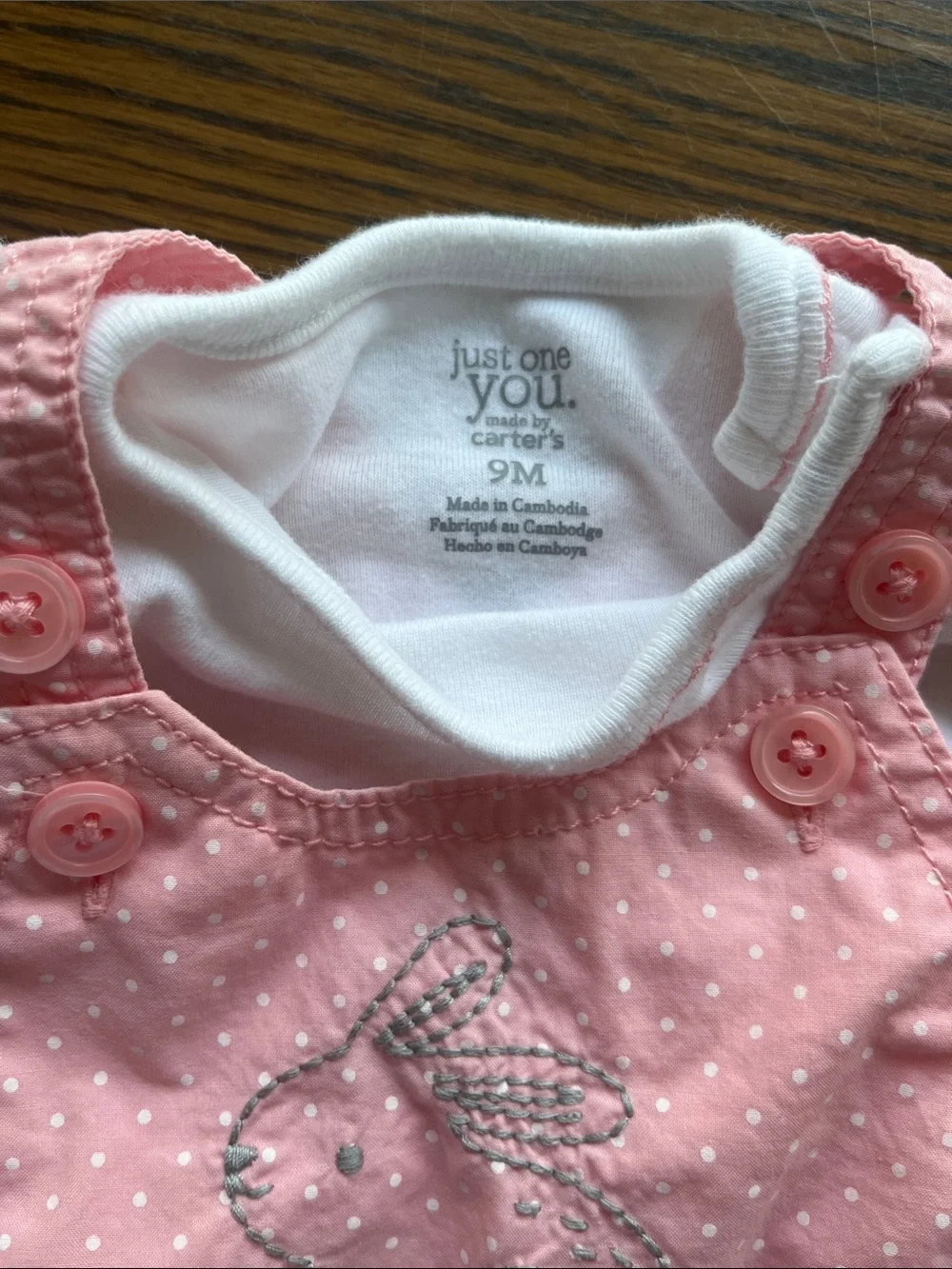 Pink Bunny Overalls with White Bodysuit